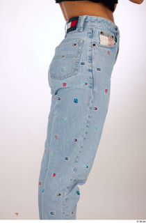 Jimena blue embellished jeans casual dressed thigh 0007.jpg